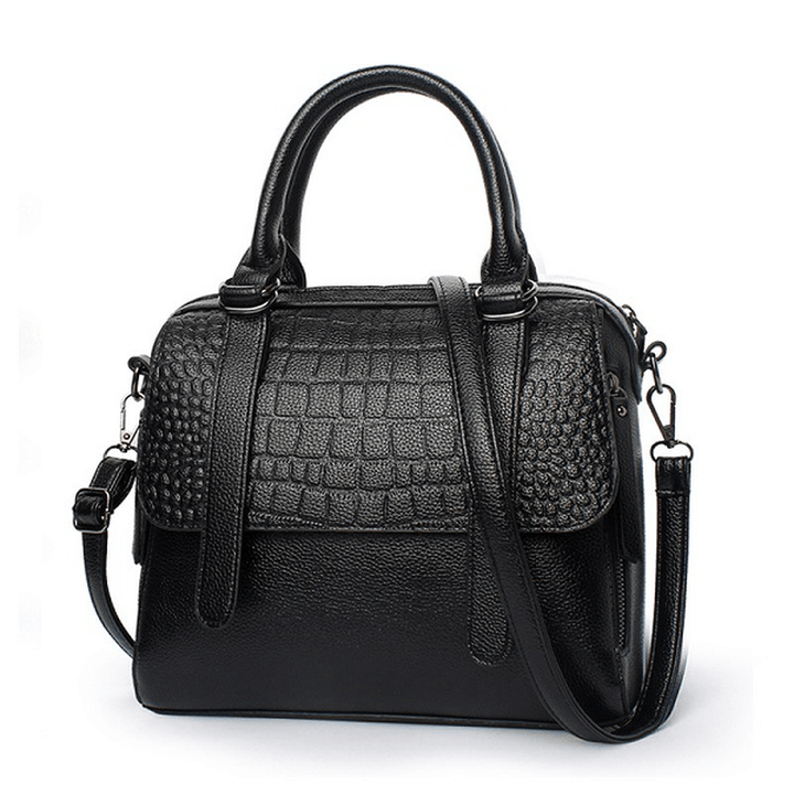 Women High Quality PU Leather Functional Capacity Handbag Shoulder Bag - MRSLM