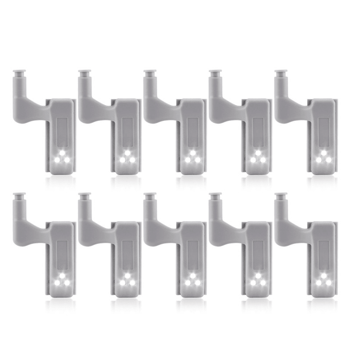 10Pcs LED Sensor Hinge Light under Cabinet Light Cupboard Inner Hinge Lamp for Wardrobe Closet Kitchen Night Light - MRSLM