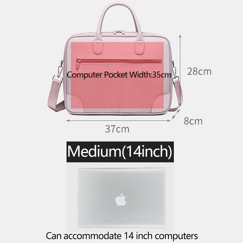 Women Multi-Compartment Waterproof Crossbody Bag Lightweight Breathable 13.3/14/15.6 Inch Laptop Shoulder Bag Handbag - MRSLM