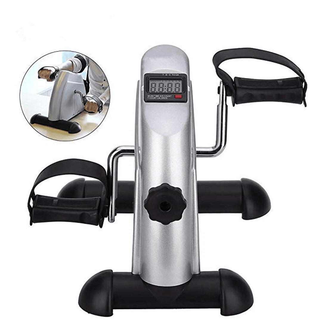 LCD Display Portable Pedal Bike Hands and Feet Trainer Mini Pedal Exercise Bike for Home Fitness Body Shaping - MRSLM