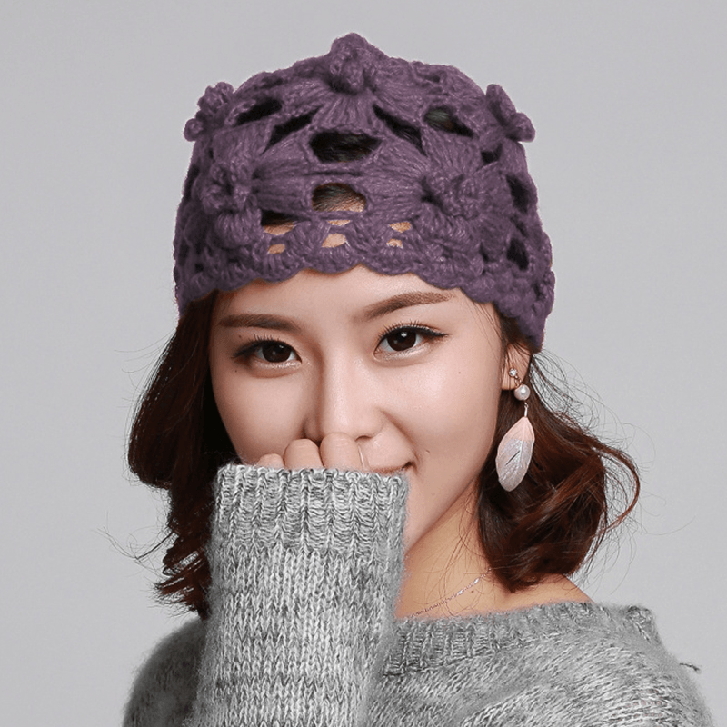 Womens Slouchy Hand-Woven Knit Beanie Hat - MRSLM