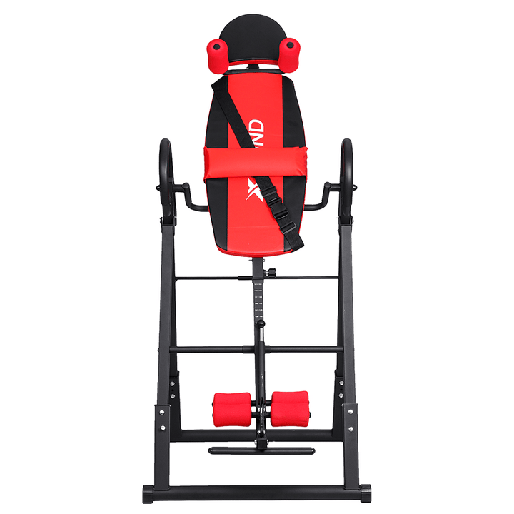 [US Direct] XMUND Foldable Gravity Inversion Table Belt Back Therapy Lumbar Support Folding Sports Fitness Equipment with Reversible Ankle Holders Heavy Duty up to 330 Lbs - MRSLM
