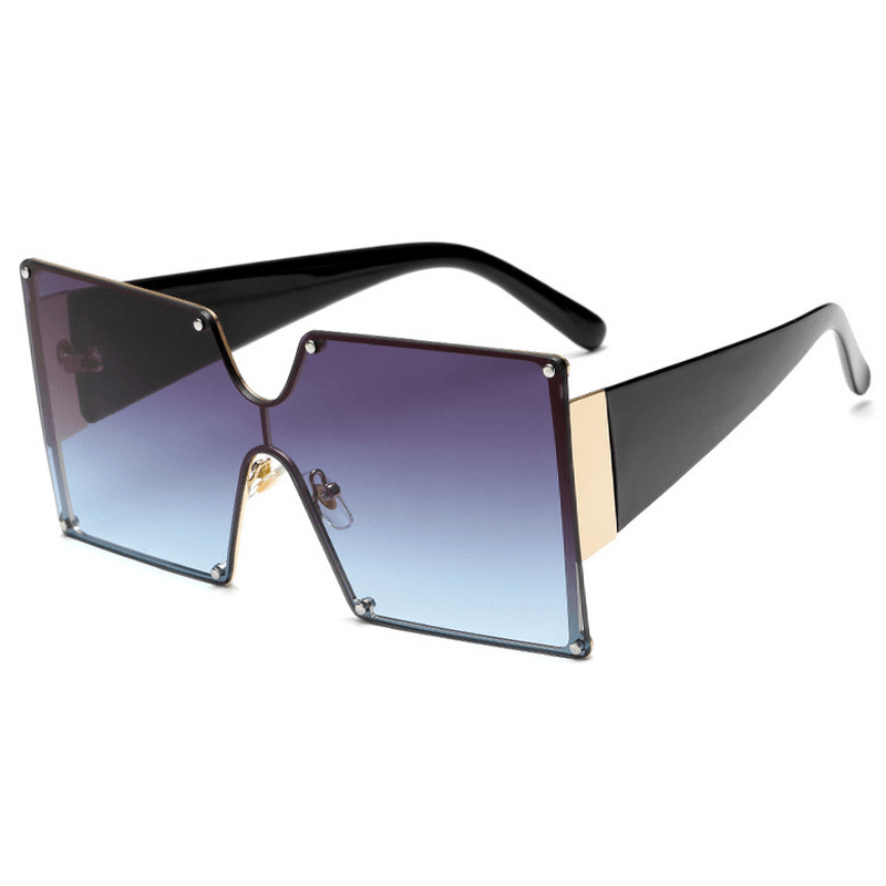 Fashion Metal Ladies Big Frame Rimless Sunglasses Sunglasses - MRSLM