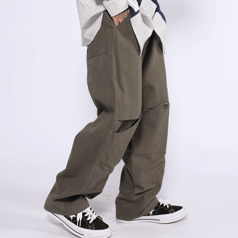 Wide Leg Pants Men'S European and American Trendy Brand Canvas Casual Pants - MRSLM