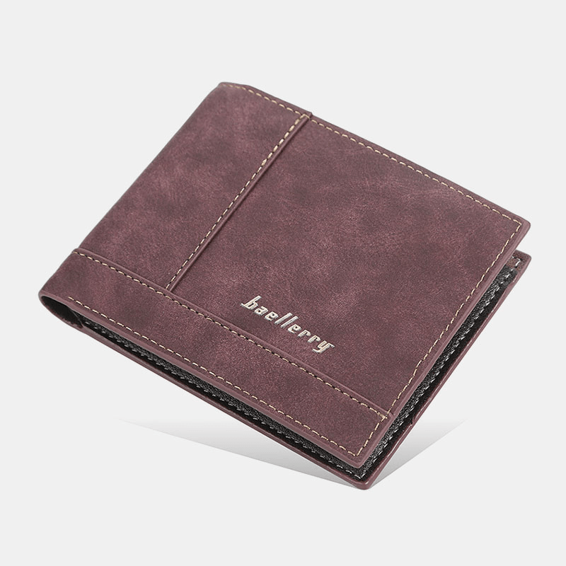 Baellerry Men Faux Leather Fashion Business Multi Card Slots Foldable Coin Purse Card Holder Wallet - MRSLM