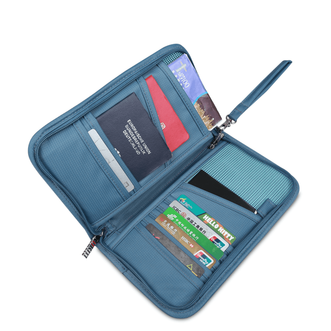 BUBM THZ-SL Travel Passport Holder Documents Organizer Money ID Card Cover Wallet Cash Pouch - MRSLM