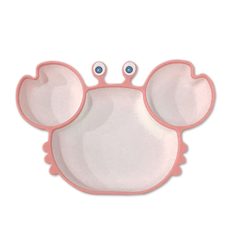 Toddler Silicone Dinner Plate Cartoon Baby Anti-Fall and Anti-Scalding Household Baby Food Supplement Eating Cute Divided Healthy Tableware - MRSLM