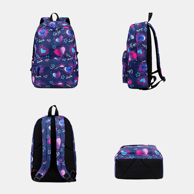 Love Pattern School Bag 15.6'' Laptop Backpack Rucksack Daypack - MRSLM