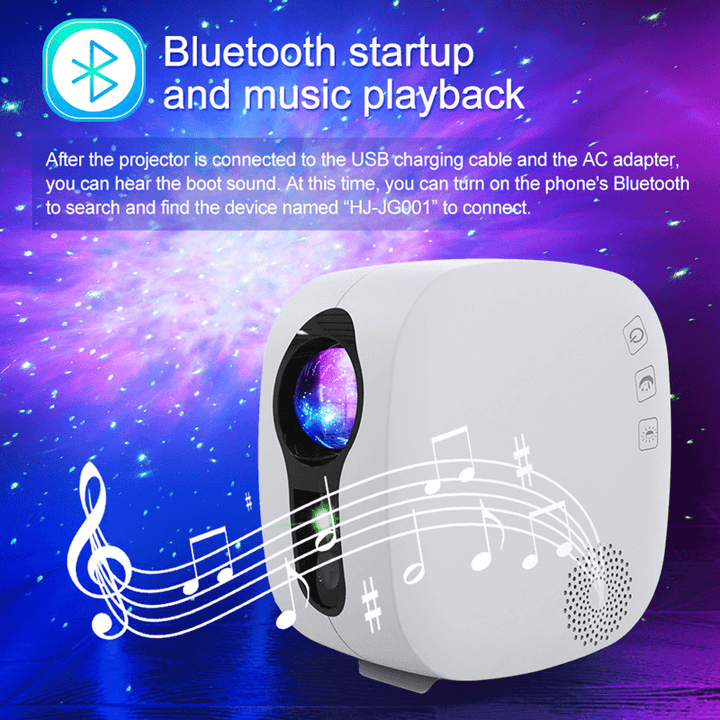 Starry Sky Projector Bluetooth Music Speaker LED Night Light Projector Galaxy Nebula Ocean Star Projector Moon Night Lamp - MRSLM