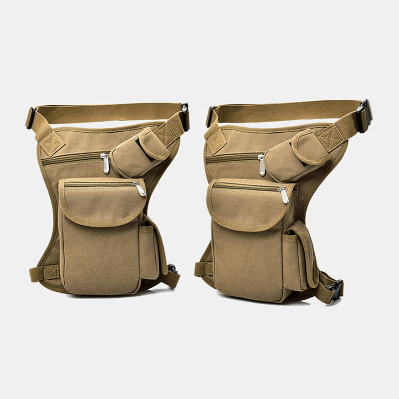 Men Canvas Camouflage Tactical Outdoor Multifunction Casual Travel Sport Fishing Gear Bag Waist Bag Leg Bag for Riding Cycling - MRSLM