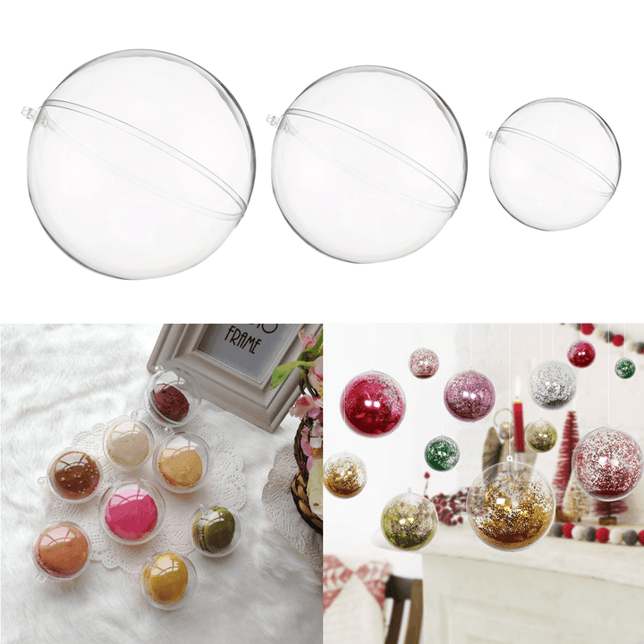 10Pcs 50/70/100/120Mm Christmas Magic Ball Clear Transparent Tree Balls Bauble Christmas Ornament Home Decorations Gift - MRSLM