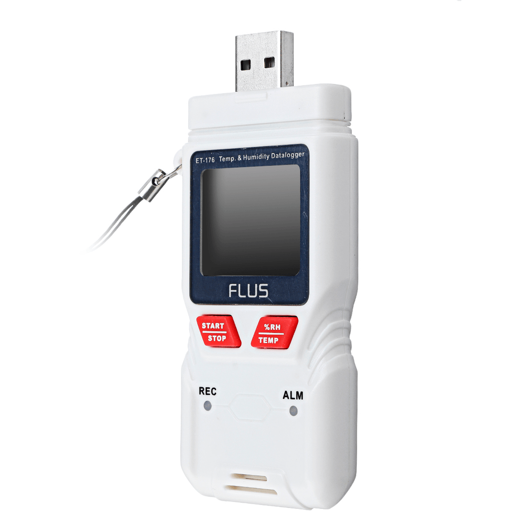 FLUS ET-176 Temperature and Humidity Datalogger with PDF Report USB Interface for Set-Up and Data Transfer to PC - MRSLM