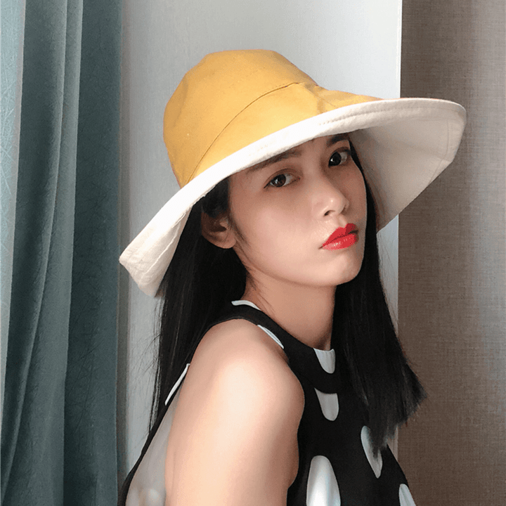 Women Summer Two-Sided Uv Protection Brimmed Floppy Hat - MRSLM