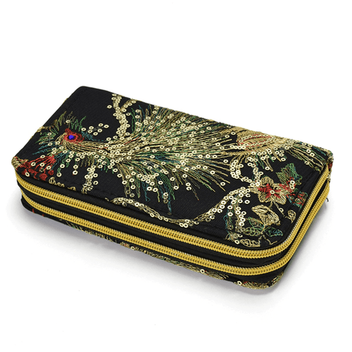 Women Embroidered National Style Wallet 6 Inches Phone Bag - MRSLM