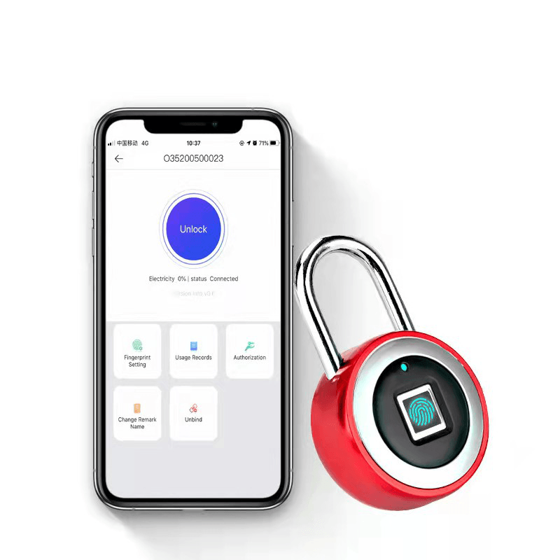 Smart Fingerprint Door Lock Padlock USB Charging Waterproof anti Theft APP Bluetooth Remote Keyless for Cabinet Luggage Dormitory 0.5 Second Unlock - MRSLM