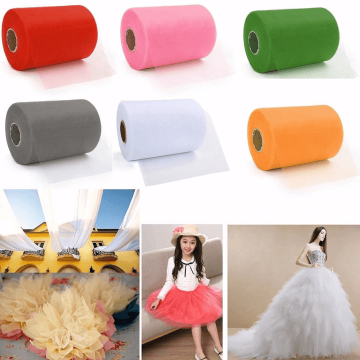 CAMTOA 100 Yard Tulle Roll Sequin Tulle Tutu Trim Craft Wedding DIY Decoration - MRSLM