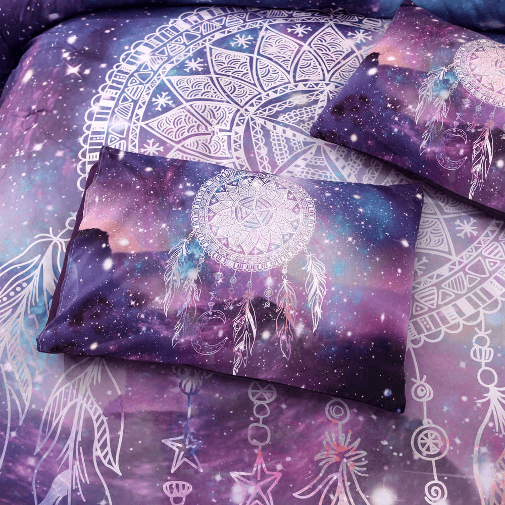 3 PCS Bedding Sets Watercolor Unicorn Campanula Quilt Cover Pillowcase for Queen Size - MRSLM