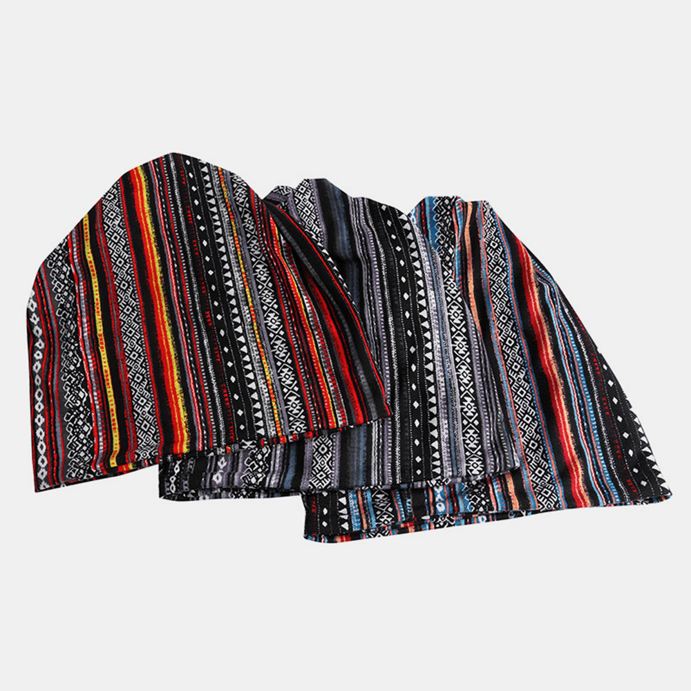 Women Cotton Multi-Purpose Printing Beanie Cap Neck Gaiter Face Shield Hats Bandana - MRSLM