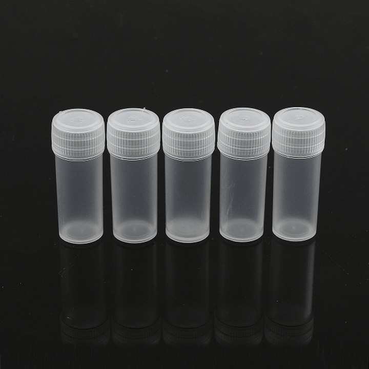 50PCS 5Ml Plastic Sample Small Bottle Vial Storage Container Test Tube for Lab - MRSLM