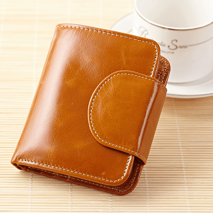 Women Genuine Leather Wallet Business Card Holder Purse - MRSLM