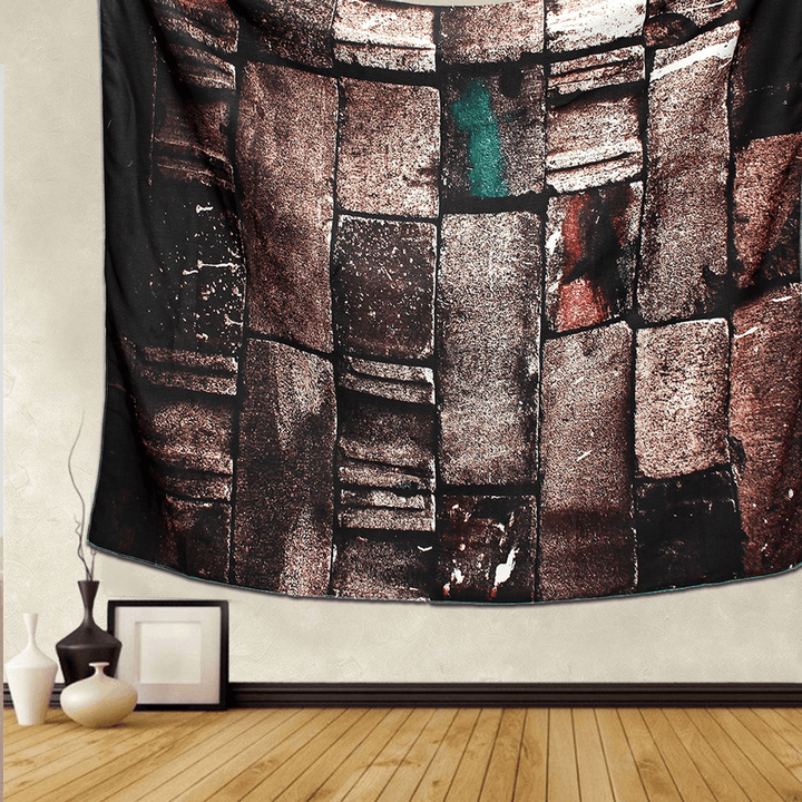 Hanging Tapestry Retro Art 3D Brick Stone Printed Bedroom Home Dorm Wall Decorations - MRSLM