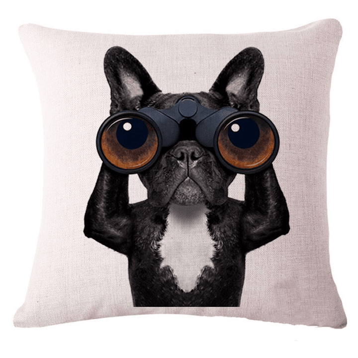 Honana 45X45Cm Home Decoration Creative Cute Cartoon Dogs 8 Optional Patterns Cotton Linen Pillowcases Sofa Cushion Cover - MRSLM