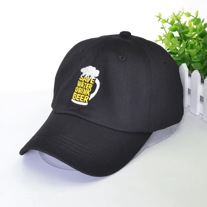 Letter Embroidery Baseball Hat Spring and Summer Student Beer Mug - MRSLM