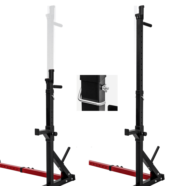 [US Direct] Dipping Station 43.5~67.5Inch High 13 Levels Adjustable Weight Lifting Bench Barbell Stand Fitness Gym Home 550 Pound Loading - MRSLM