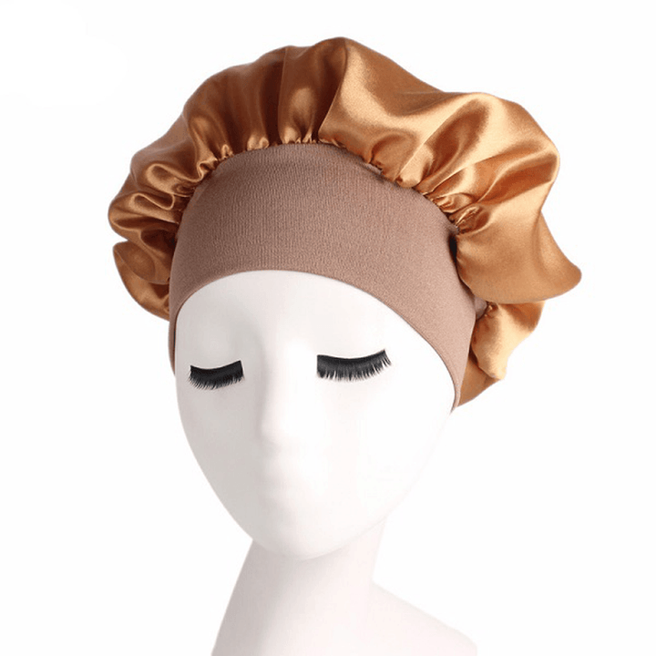 Black Fleece Elastic Bathing Cap Headband Shower Cap - MRSLM