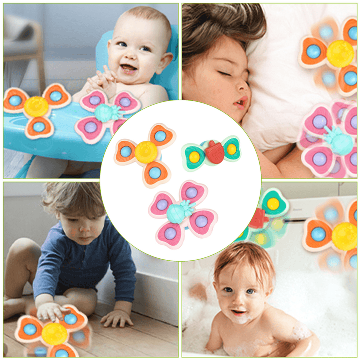 Children'S Sucker Rotating Rattle Cartoon Candy Rotating Fingertip Spinning Top - MRSLM