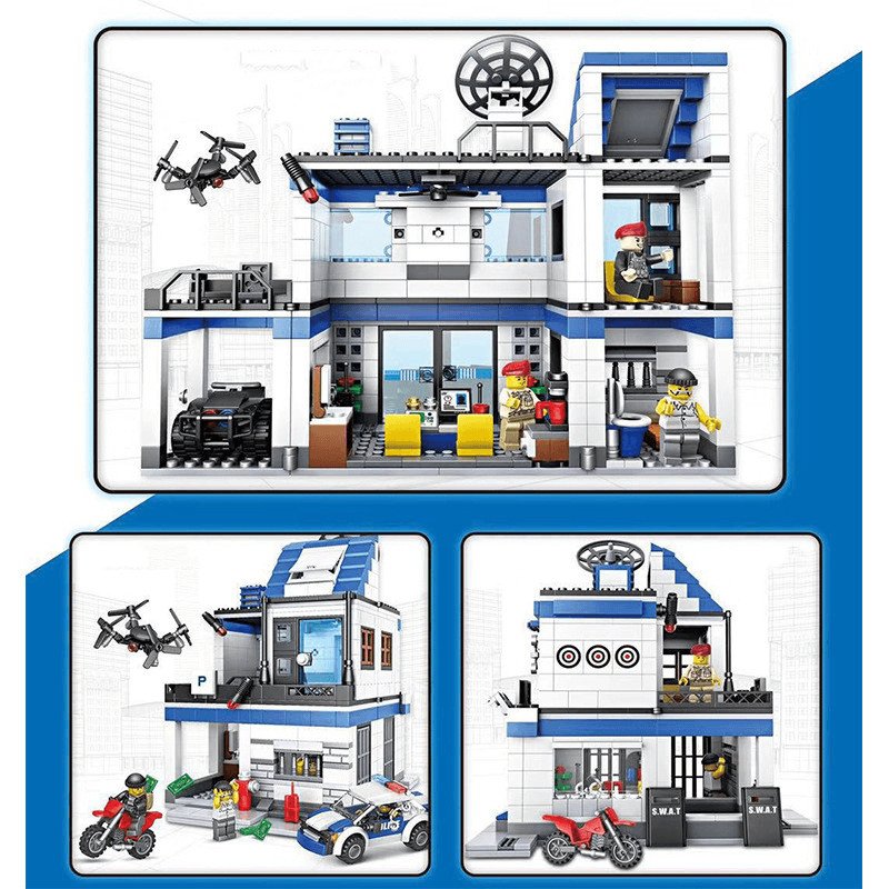 City Police Series Building Blocks Police Station Set - MRSLM