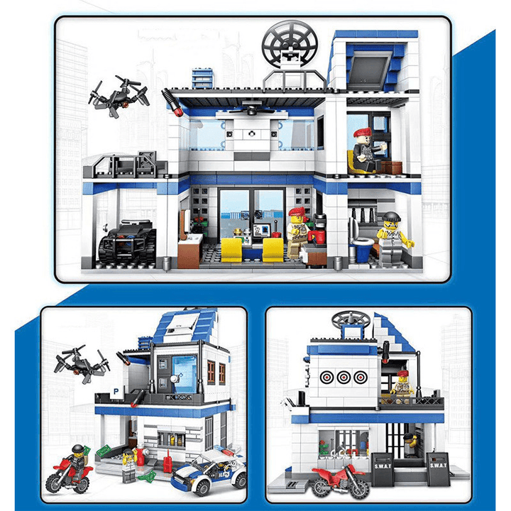 City Police Series Building Blocks Police Station Set - MRSLM