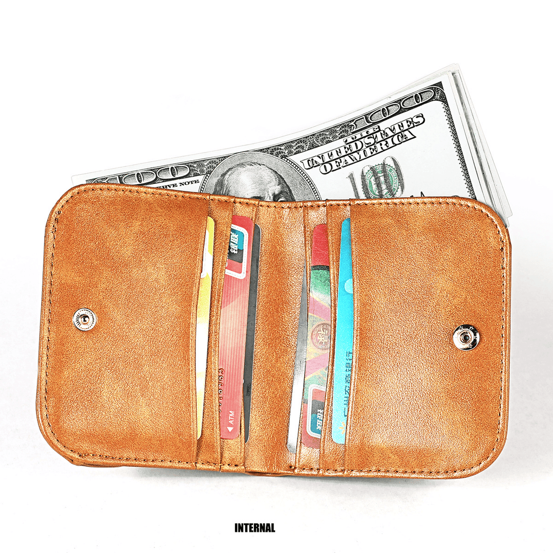 Women Genuine Leather RFID Blocking Wallet Coin Bag Protective Wallet - MRSLM