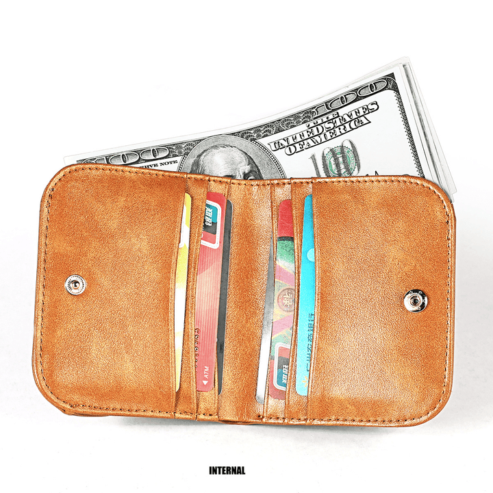 Women Genuine Leather RFID Blocking Wallet Coin Bag Protective Wallet - MRSLM