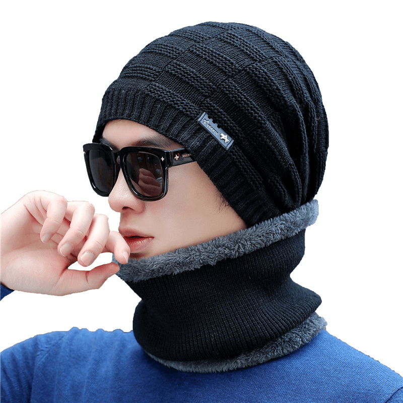 Wool Knitted Hat and Scarf Suit Men - MRSLM