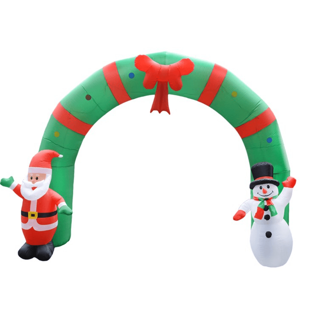 250Cm Huge Inflatable Christmas Arch Archwaysanta Snowman Indoor Outdoor Decorations - MRSLM