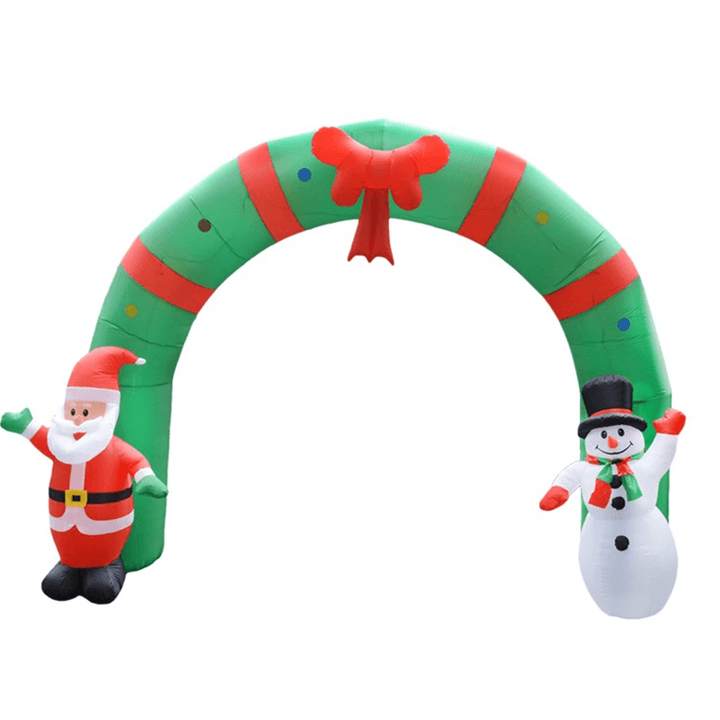 250Cm Huge Inflatable Christmas Arch Archwaysanta Snowman Indoor Outdoor Decorations - MRSLM