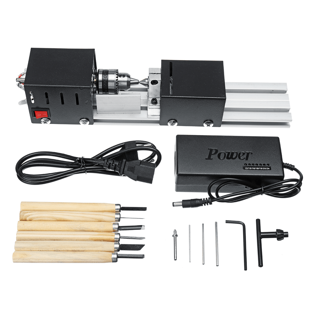 100W Mini Lathe Beads Machine Polisher Table Saw Multi Functional DIY Wood Lathe - MRSLM