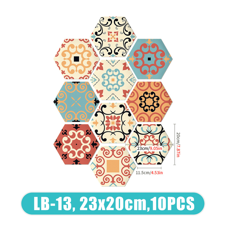 Hexagonal Floor Stickers Special-Shaped Tile Stickers Self-Adhesive Bathroom Toilet Waterproof and Wear-Resistant Wall Stickers Floor Stickers - MRSLM