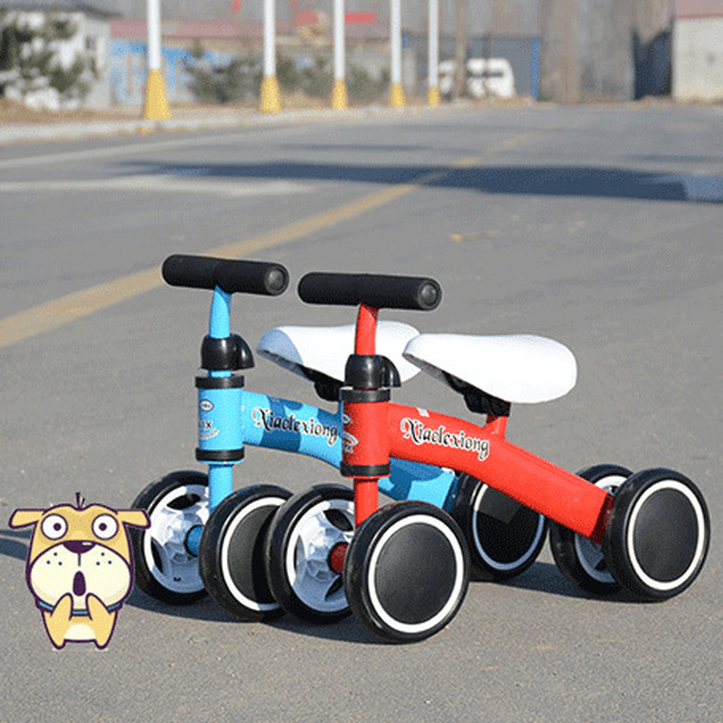 4 Wheel Kids Adjustable Tricycle Baby Toddler Balance Bike Push Scooter Walker Bicycle for Balance Training for 18 Mouths to 2/3/4/5 Year Old Boys&Girls Gifts - MRSLM