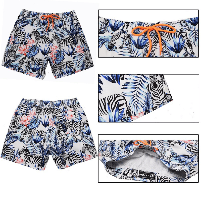 Men'S Casual Quick-Drying Beach Adjustment Belt Shorts Men'S Beach Wear Board Shorts - MRSLM