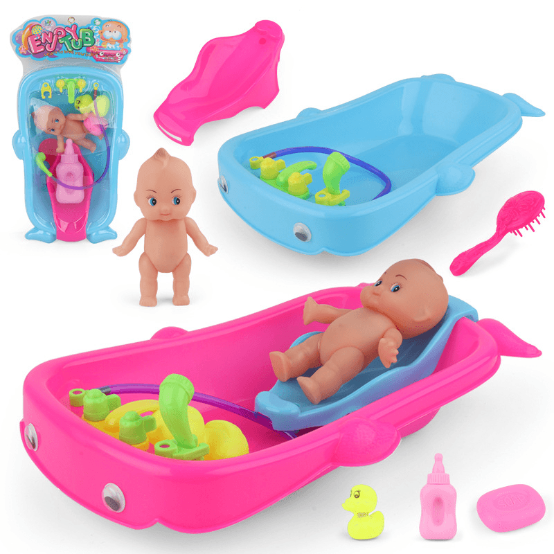 Baby Playing in Water Tub with Bath Toys - MRSLM