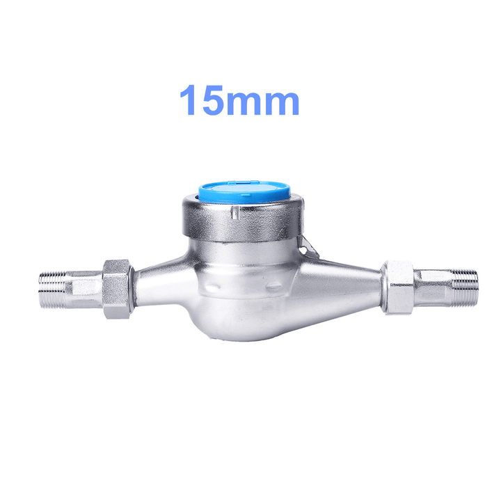 15/20Mm Steel Wet Cold Water Flow Meter Measuring Tap Table Counter Home Garden Tools - MRSLM