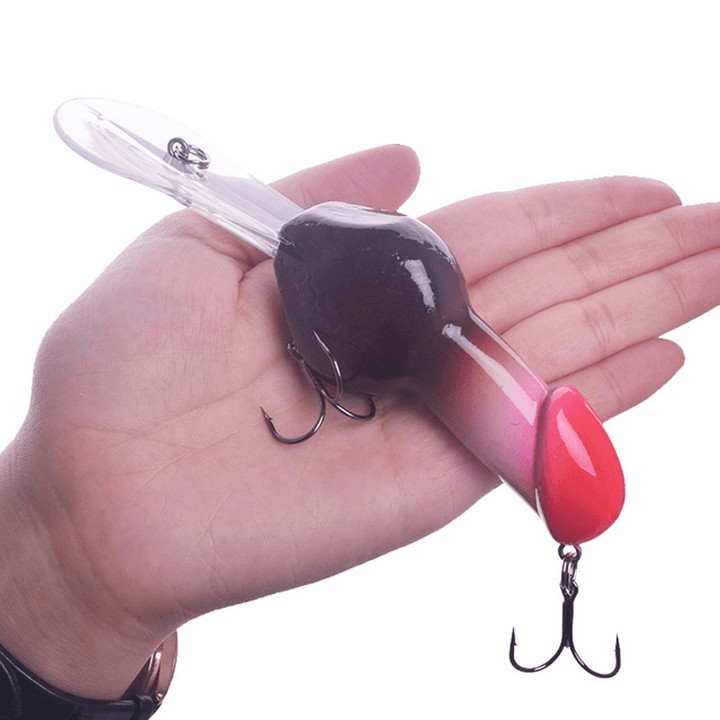 ZANLURE 1PCS 85Mm 27G Big Minnow Hard Fishing Lure Diving 2-3M Swimbait Funny Rattle Bait Crankbait Spinner Bass with Trible Hooks Gift for Men - MRSLM