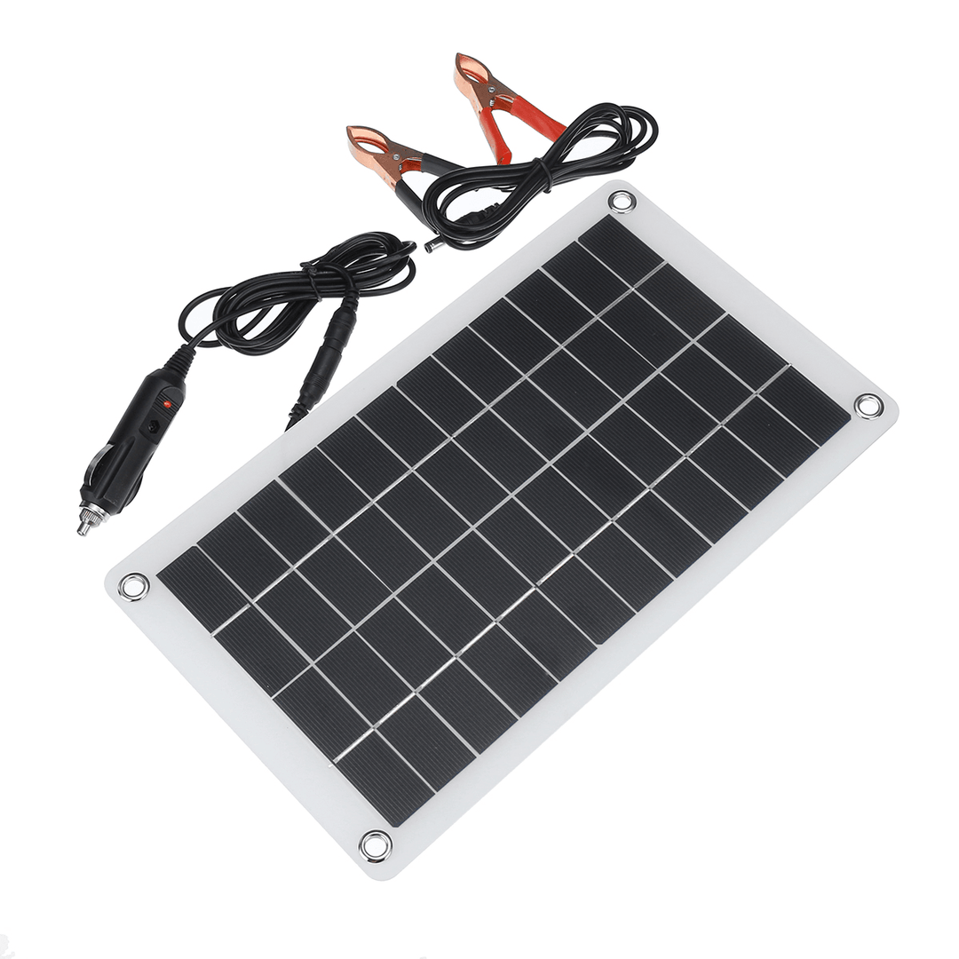 12V 7.5W Polysilicon Solar Panel Battery Charger Clip for Car RV Boat Outdoor - MRSLM