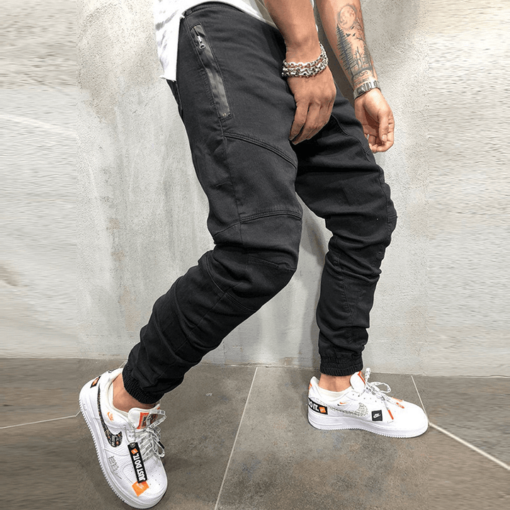 Hip Hop Side Zipper Trousers Men'S Leggings - MRSLM