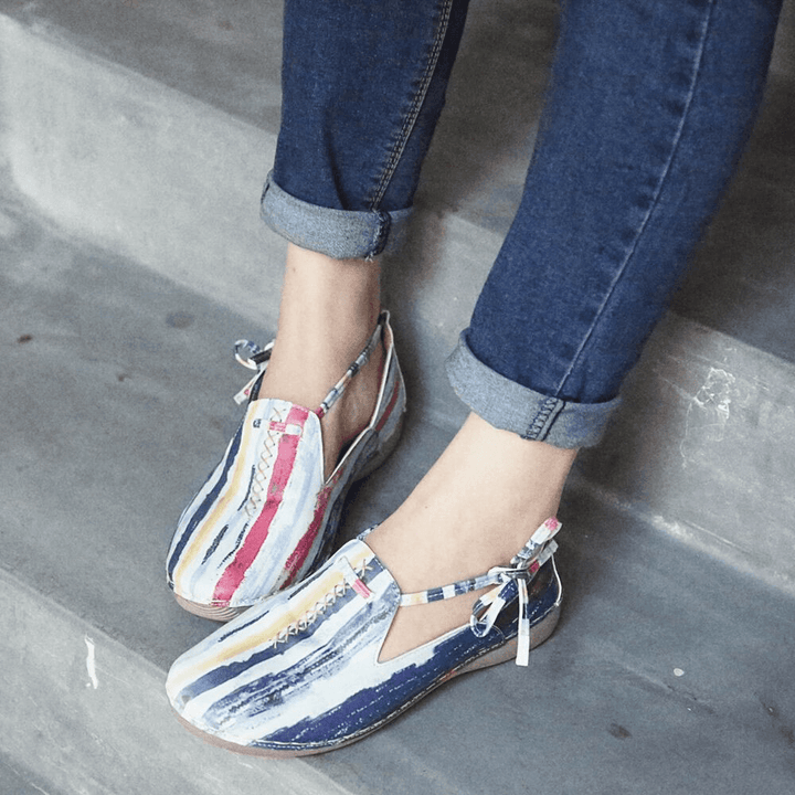 Lostisy Lace up Multicolor Comfy Soft Walking Casual Loafers - MRSLM