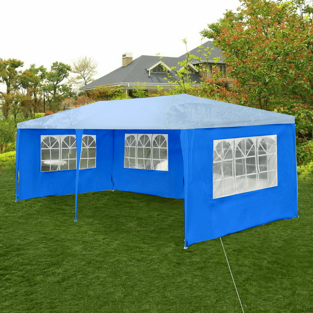 3X12M 4 Side Gazebo Shelter Waterproof Canopy Wall Gazebo Shelter with Window without Top Outdoor Camping Travel - MRSLM