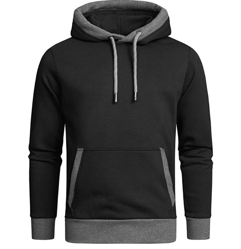 Solid Color plus Fleece Hooded Sweater Loose Men'S Clothing - MRSLM