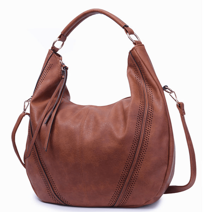 Women Pu Leather Vintage Handbag Shoulder Bag - MRSLM